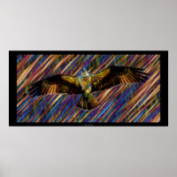 Flying OSPREY Raptor Modern Art Poster