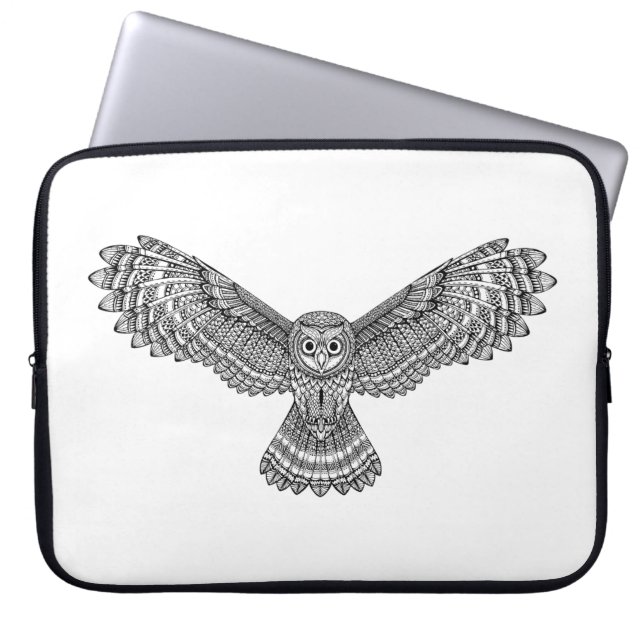 Flying Owl Zendoodle Laptop Sleeve (Front)
