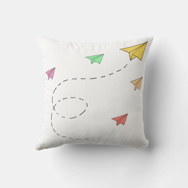 Flying paper planes cushion (Back)