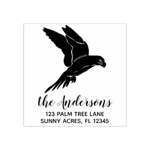 Flying Parrot Custom Return Address Rubber Stamp