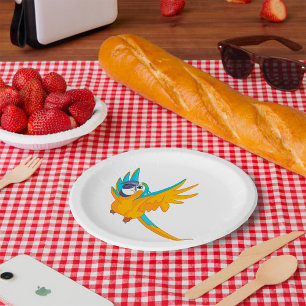Flying Parrot Paper Plate