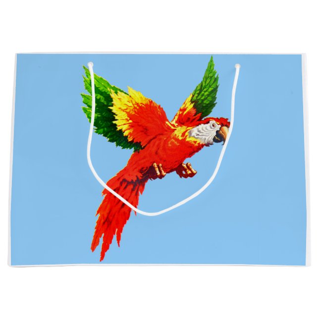 flying parrot print large gift bag (Front)