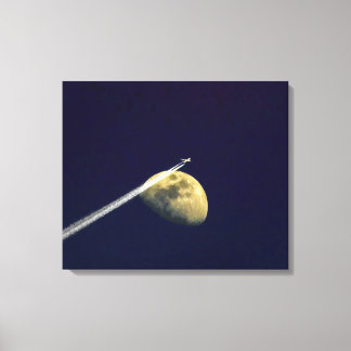 Flying Past The Moon Canvas Print