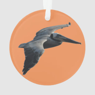 Flying Pelican Christmas Ornament