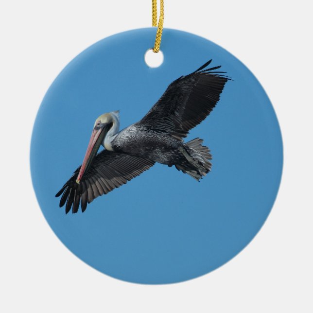 Flying Pelicans Ornament (Front)