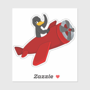 Flying penguin cartoon Custom-Cut Vinyl Sticker