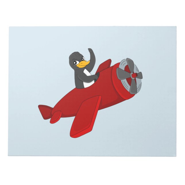 Flying penguin cartoon notepad (Front)