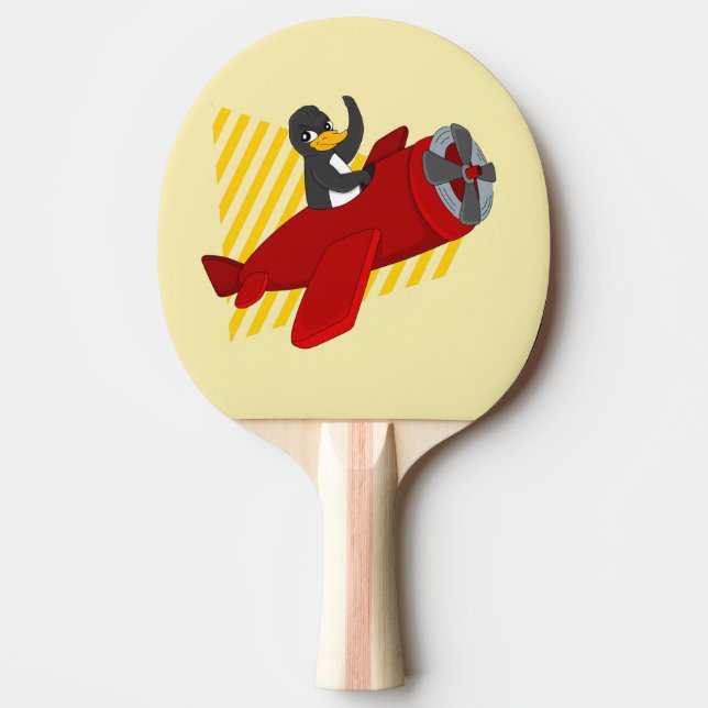 Flying penguin cartoon ping pong paddle (Front)