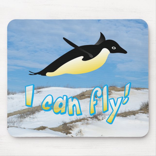 Flying penguin mouse pad (Front)