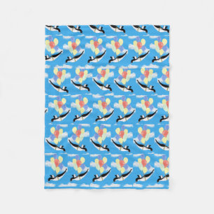 Flying Penguin Teddy Bear Fleece Blanket
