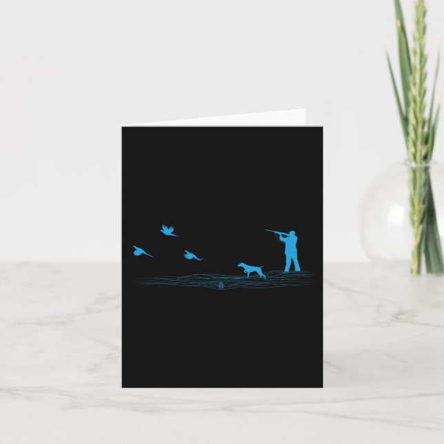 Flying Pheasant Graphic Upland Bird Hunter Dog Hun Card (Front)
