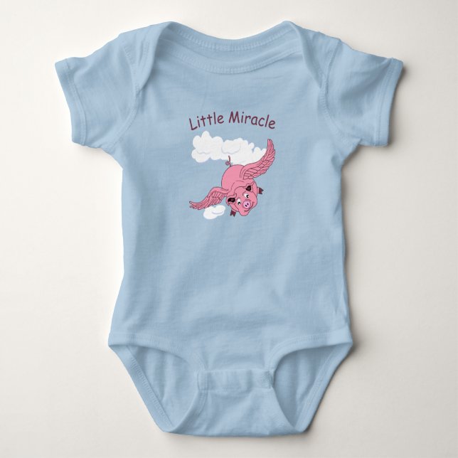 Flying Pig Baby Bodysuit (Front)