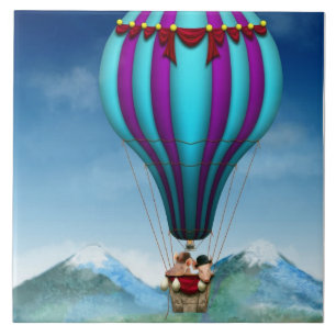 Flying Pig - Balloon - Up up and Away Tile