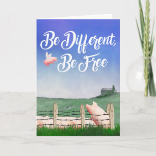 Flying Pig-Be Different Card