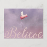 Flying Pig-Believe Postcards