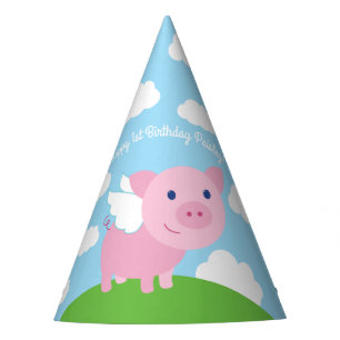 Flying Pig Birthday Party Hat