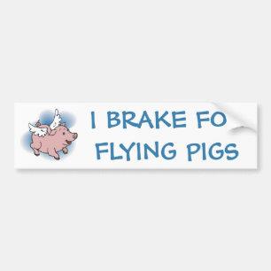 Flying Pig Bumper Sticker