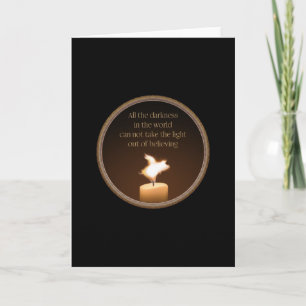 flying pig candle flame greeting card