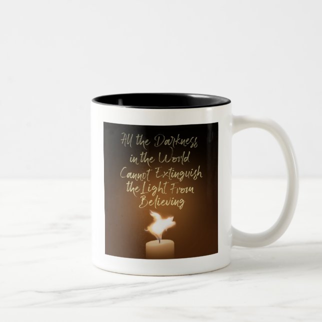 Flying Pig Candle Flame Two-Tone Coffee Mug (Right)