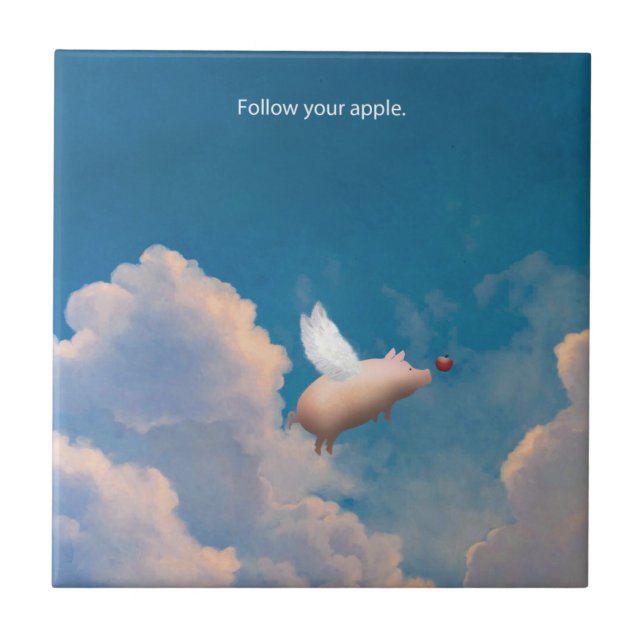 flying pig ceramic tile (Front)