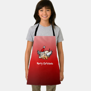 Flying Pig Christmas Apron