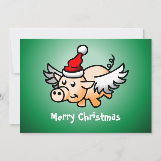 Flying Pig Christmas Card (Front)