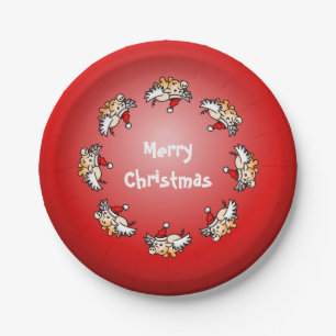 Flying Pig Christmas Paper Plate
