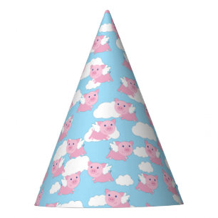 Flying Pig Cute 1st Birthday Party Hats