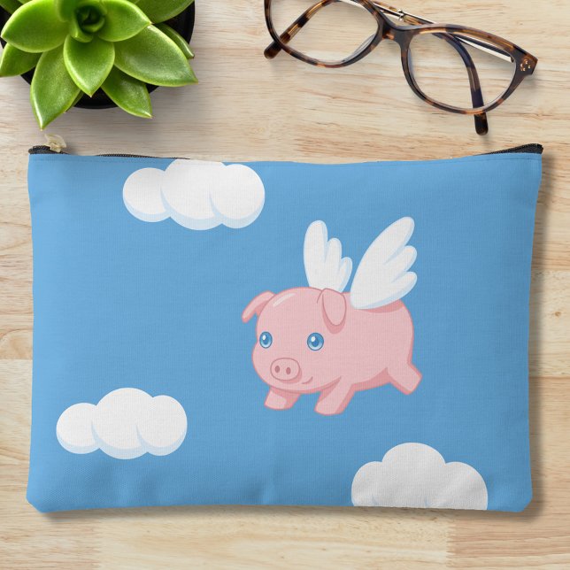 Flying Pig - Cute Piglet with Wings Accessory Pouch (Creator Uploaded)