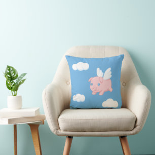 Flying Pig - Cute Piglet with Wings Cushion