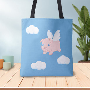 Flying Pig - Cute Piglet with Wings Tote Bag