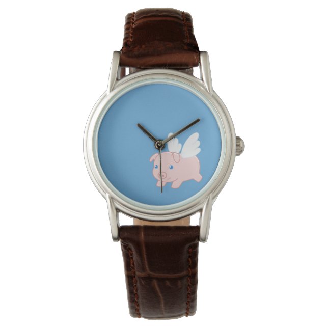Flying Pig - Cute Piglet with Wings Watch (Front)