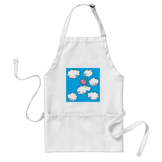 Flying pig dances on clouds standard apron (Front)