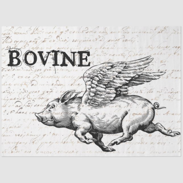 Flying Pig Decoupage Paper (Front)