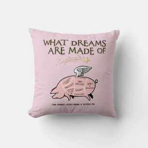 Flying Pig Diagram-What Dreams Are Made Of Cushion