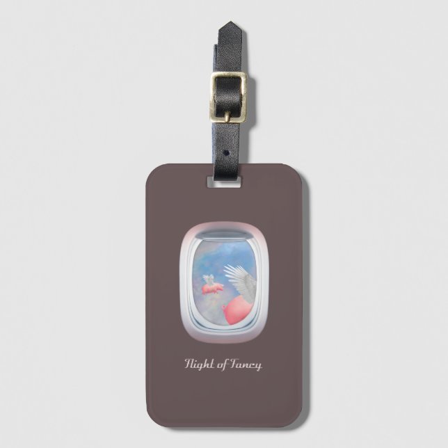 Flying Pig Flight of Fancy Luggage Tag (Front Vertical)