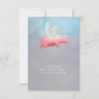 Flying Pig Grow Your Wings Flat Note Card