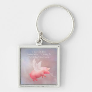 Flying Pig Grow Your Wings Key Ring