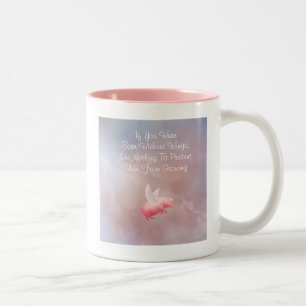 Flying Pig Grow Your Wings Two-Tone Coffee Mug