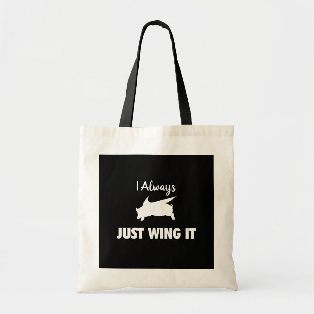 Flying Pig Just Wing It Tote Bag (Front)