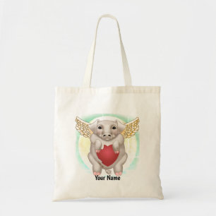 Flying Pig Love  tote bags