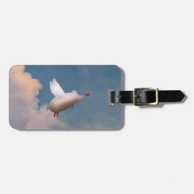 flying pig luggage tag (Front Horizontal)
