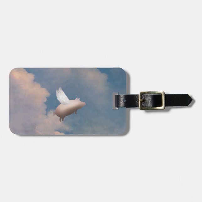 flying pig luggage tag (Front Horizontal)