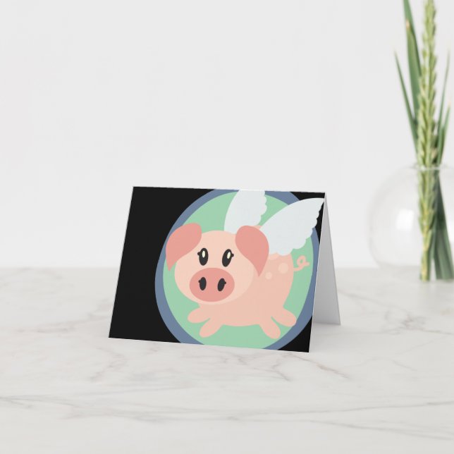 Flying Pig Note Card (Front)