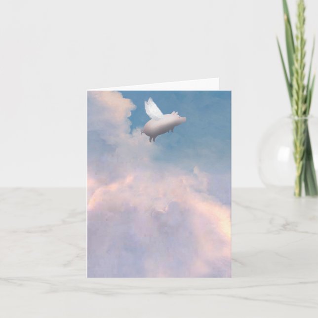 flying pig note cards (Front)