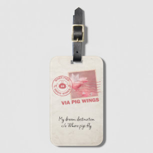 Flying Pig Postage Luggage Tag