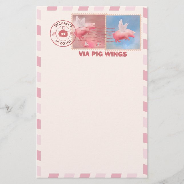 Flying Pig Postage Stationery (Front)