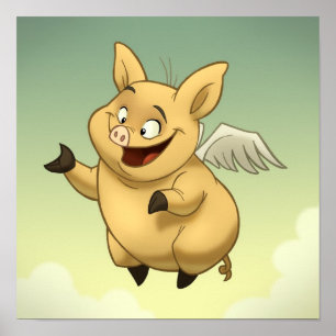 Flying Pig Poster