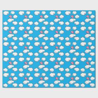 Flying pig repeating pattern paper