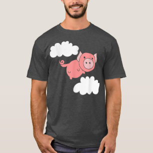 Flying pig shirt when Pigs fly humour piggy in cl